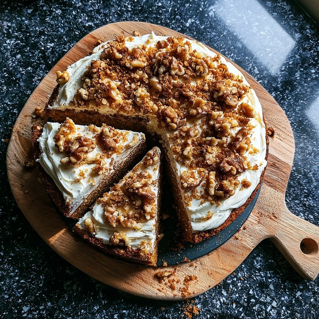 Karottenkuchen Mit Nuss Topping