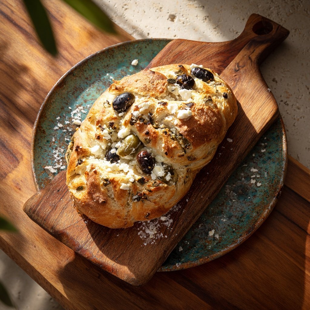 Zupfbrot Mit Oliven Und Feta