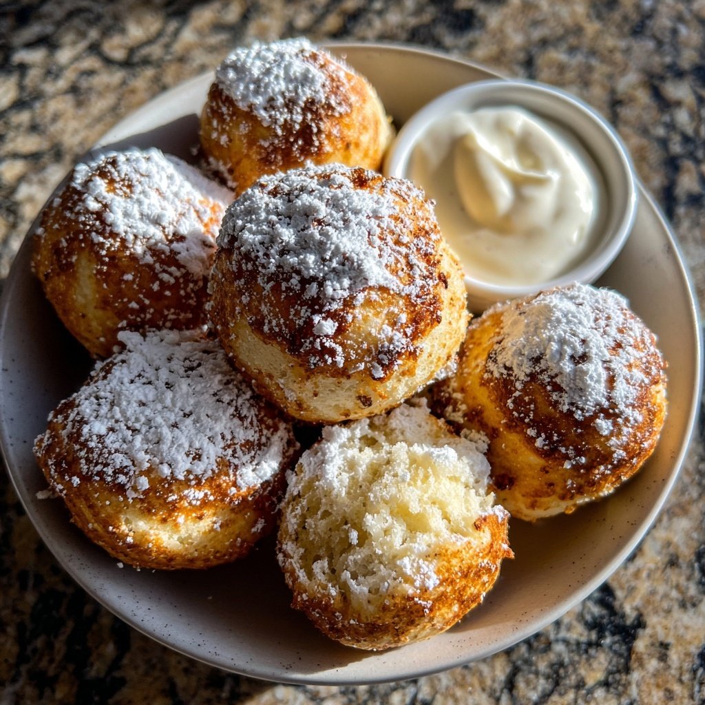 Quarkbällchen mit Joghurtteig