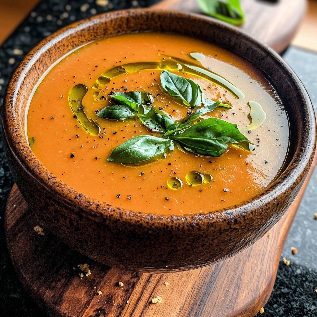 Tomatensuppe mit Olivenöl