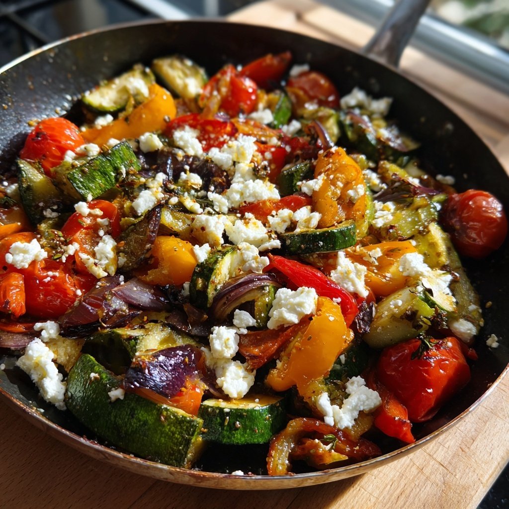 Gesund & Leicht Mediterrane Gemüsepfanne mit Feta