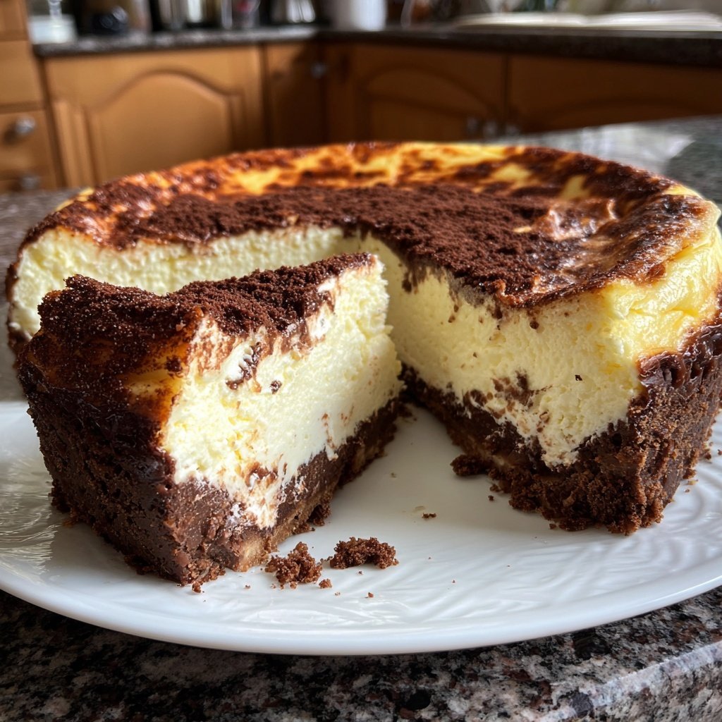 Käsekuchen mit Schokoladenboden