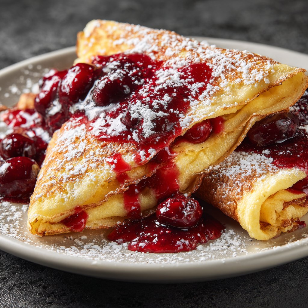 Pfannkuchen mit Kirschen