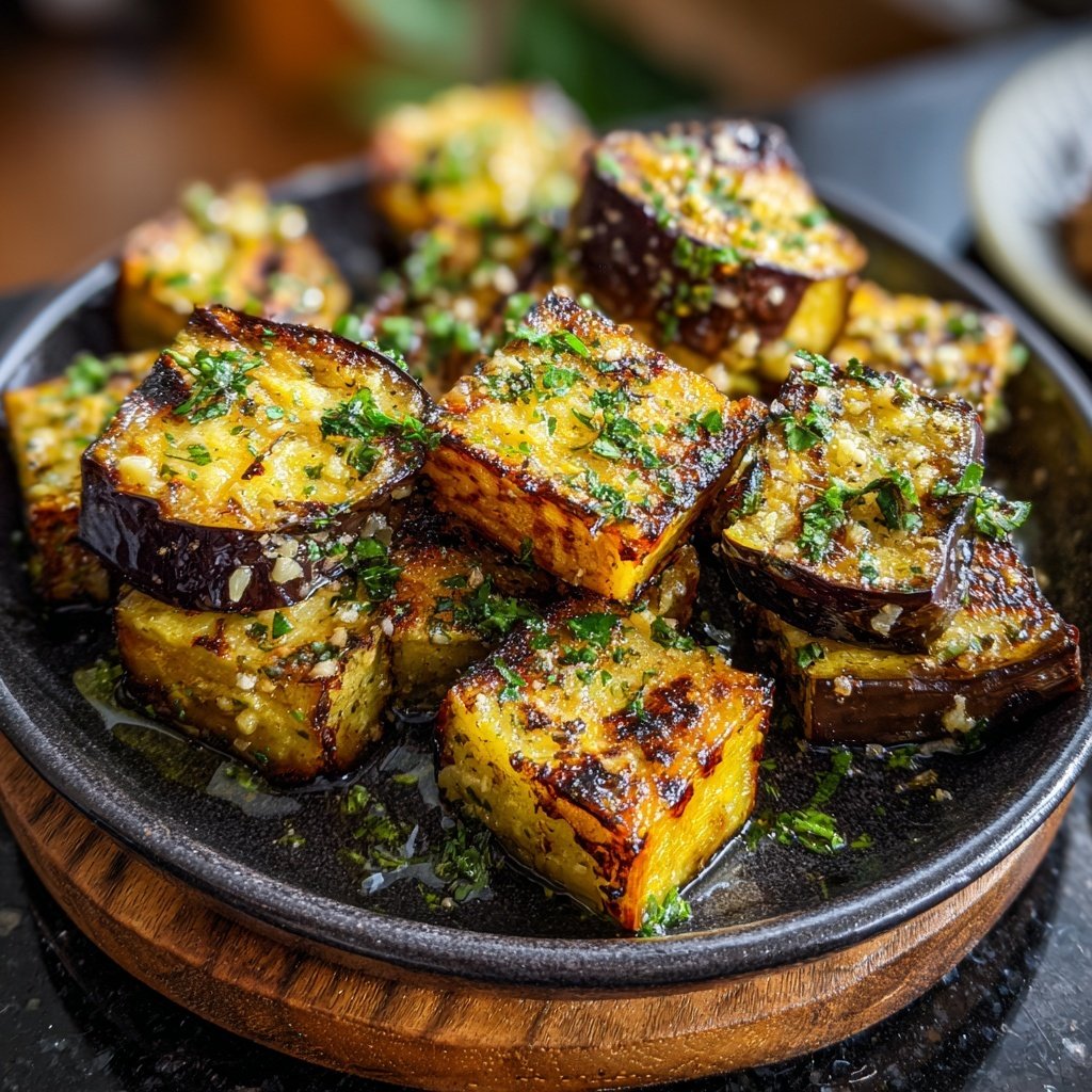 Gegrillte Auberginen Würfel